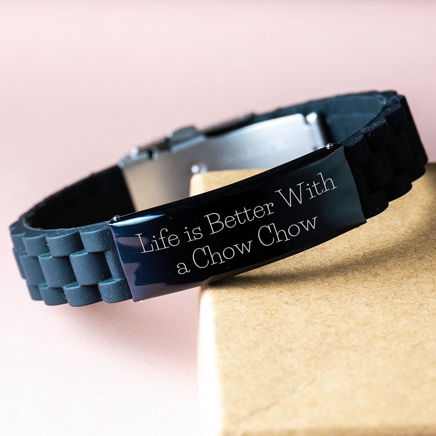 Chow Chow Dog Lover Gifts from Men to Women Friends Valentine's Unique Glide lock Clasp Bracelet Life Is Better With A Chow Chow - Image 3