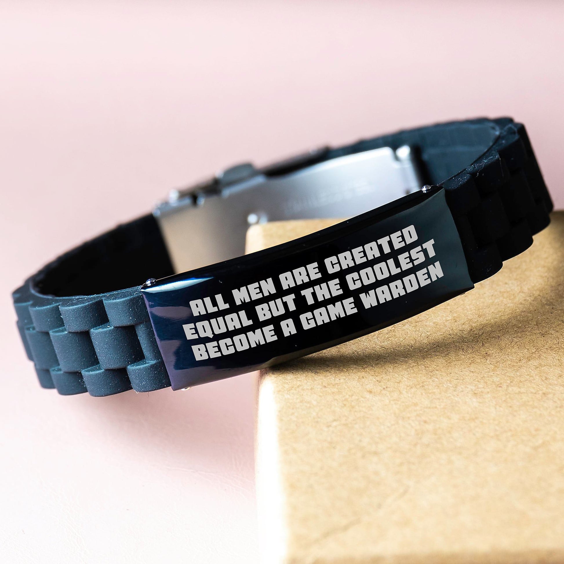 Funny Game Warden Gifts for Mom, Glide lock Clasp Bracelet Black - Gifts from Men, Game Warden Inspired, Mother's Day Unique Gifts - Image 3