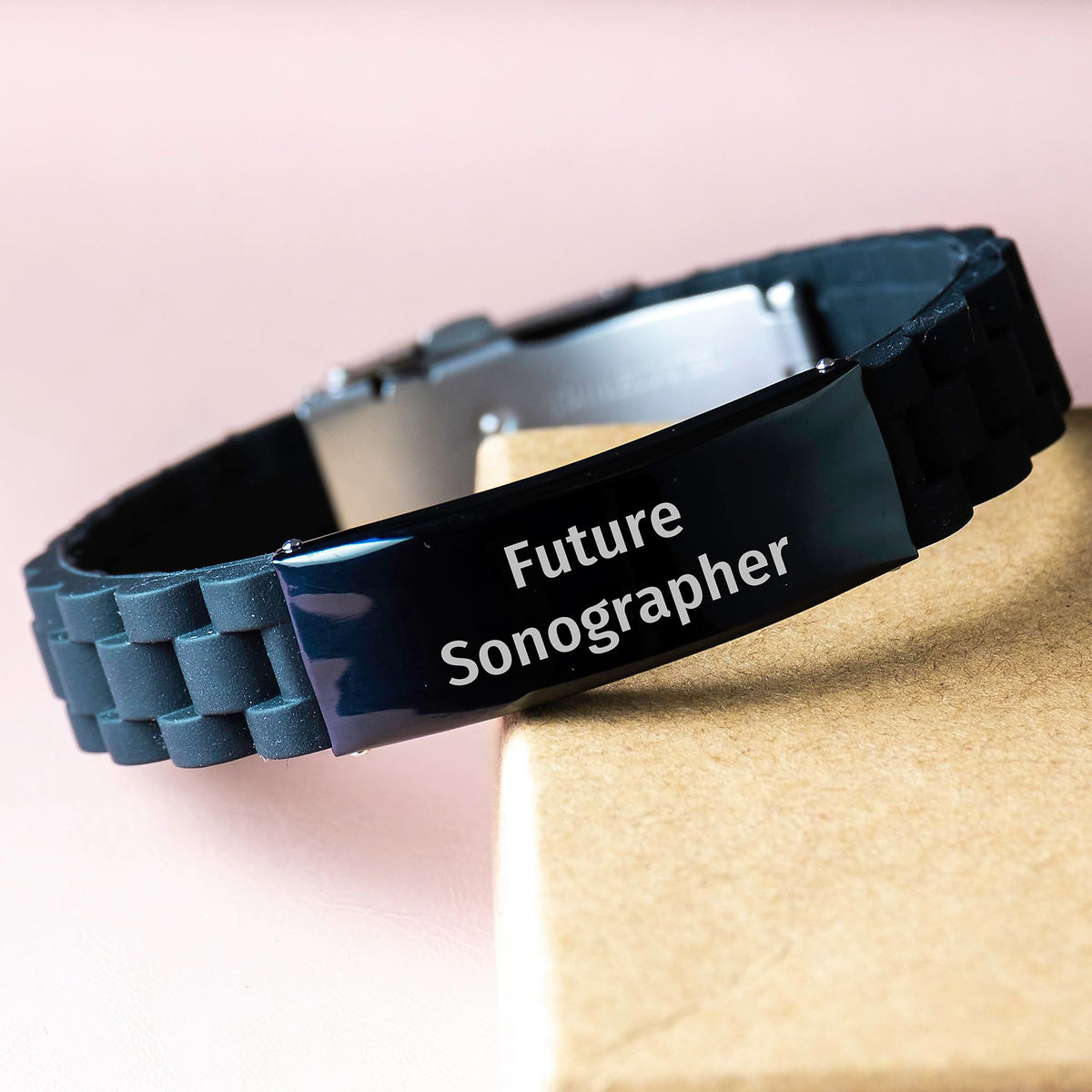 Funny Future Sonographer Glide lock Clasp Bracelet, Gifts from Friends for Sonographer Birthday Unique Gifts - Image 3