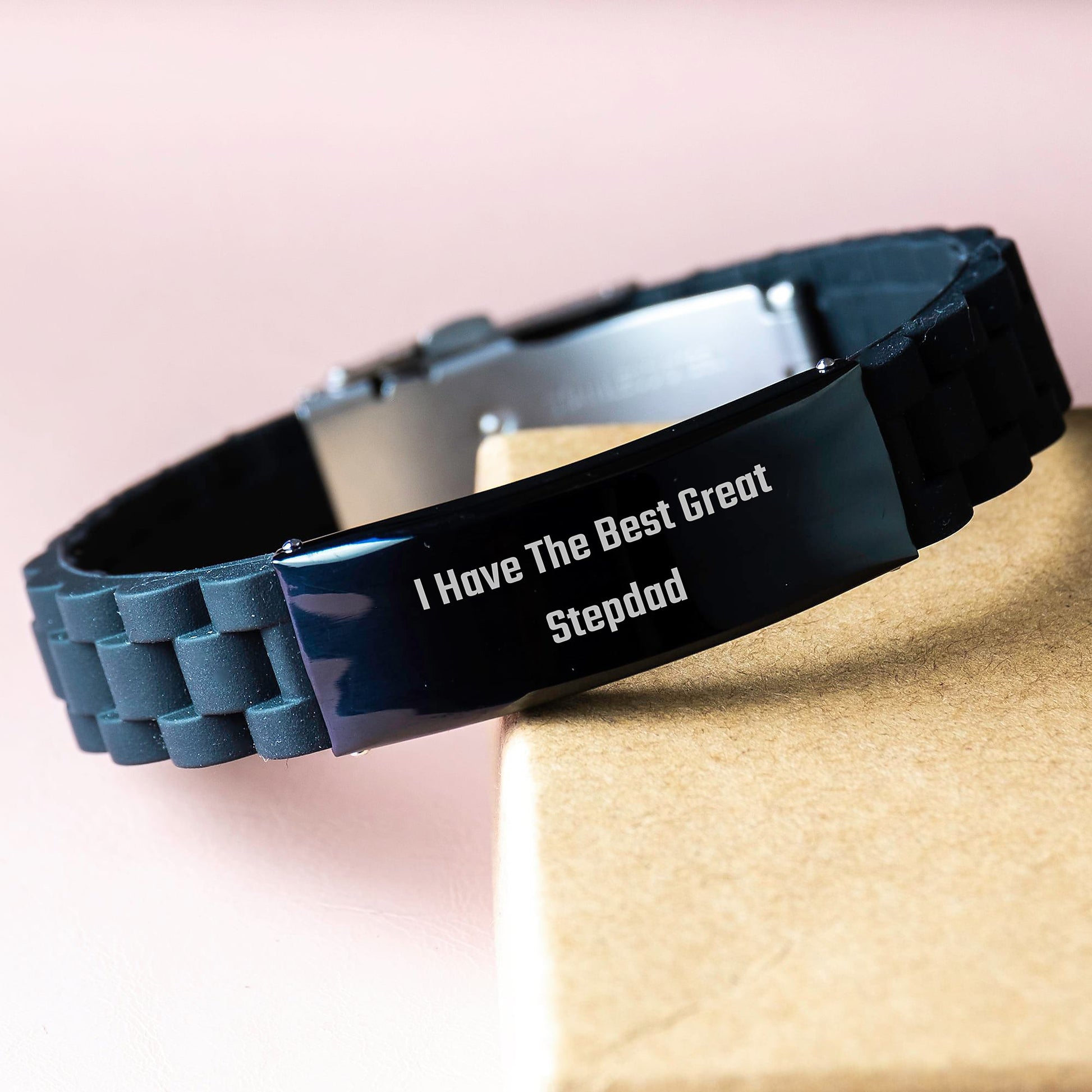 Funny Stepdad Gifts for Him, Great Stepdad Glide lock Clasp Bracelet with Quote - Gifts from Family to Stepdad for Graduation - Image 3