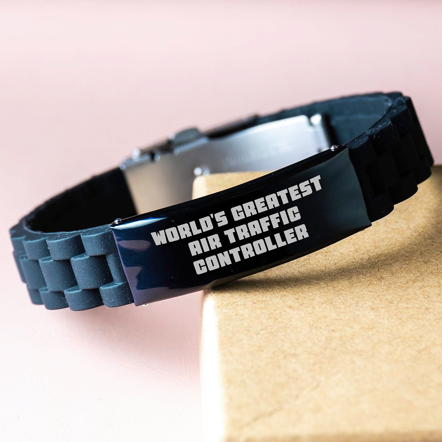 Funny 'World's Greatest' Air Traffic Controller Glide lock Clasp Bracelet Gifts for Men Graduation Unique Gifts from Friends - Image 3