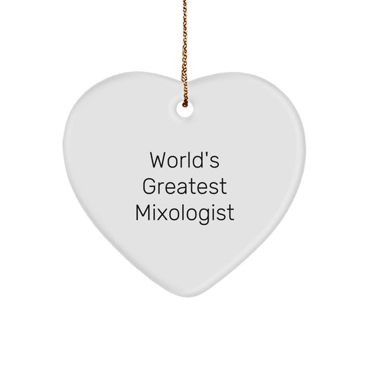 Christmas Gift Heart Ornament - World's Greatest Mixologist Present - Image 1