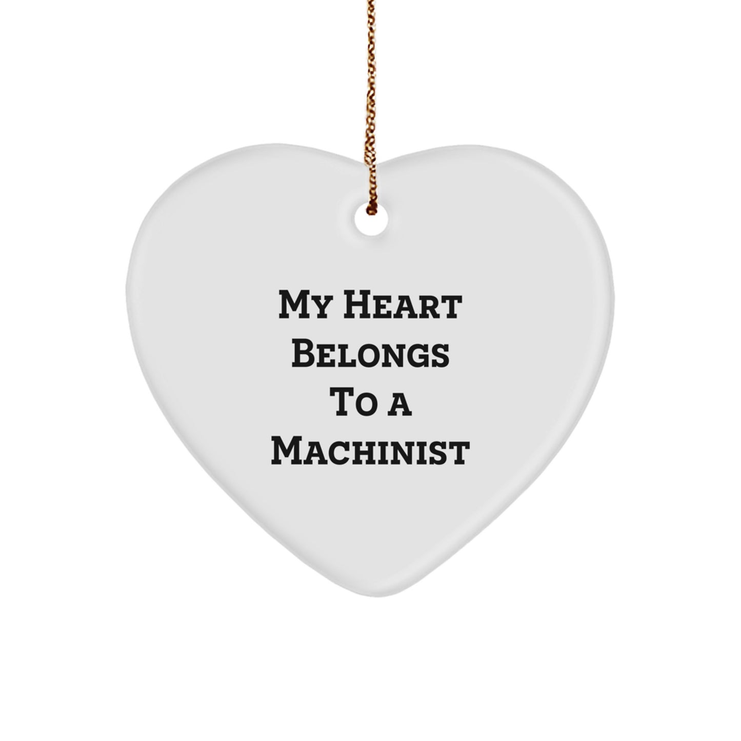 Funny Machinist Heart Ornament Gifts from Family - Unique Machinist Christmas Decorations - Image 1
