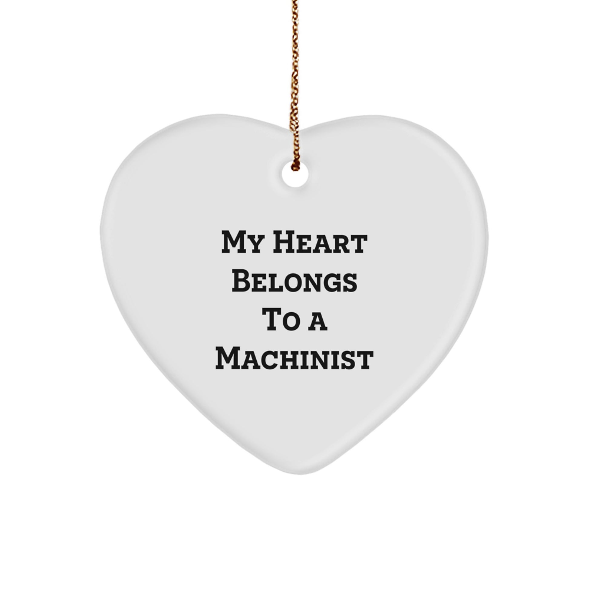 Funny Machinist Heart Ornament Gifts from Family - Unique Machinist Christmas Decorations - Image 1