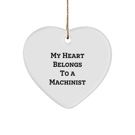 Funny Machinist Heart Ornament Gifts from Family - Unique Machinist Christmas Decorations - Image 1