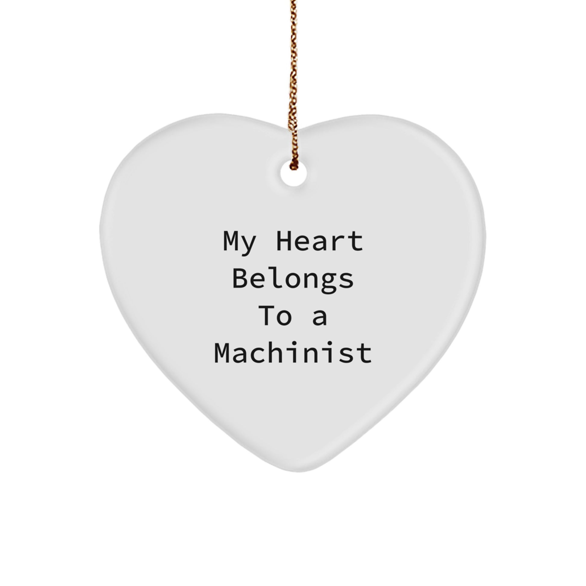Funny Machinist Heart Ornaments for Christmas Unique Gifts from Husband to Machinist Lover, Inspirational Machinist Enthusiast Decor - Image 1
