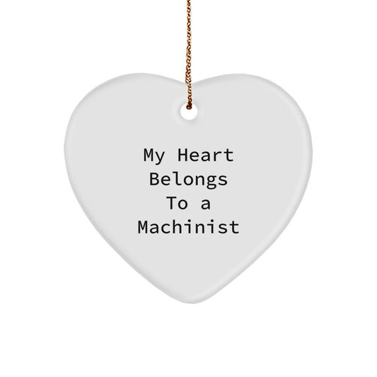 Funny Machinist Heart Ornaments for Christmas Unique Gifts from Husband to Machinist Lover, Inspirational Machinist Enthusiast Decor - Image 1