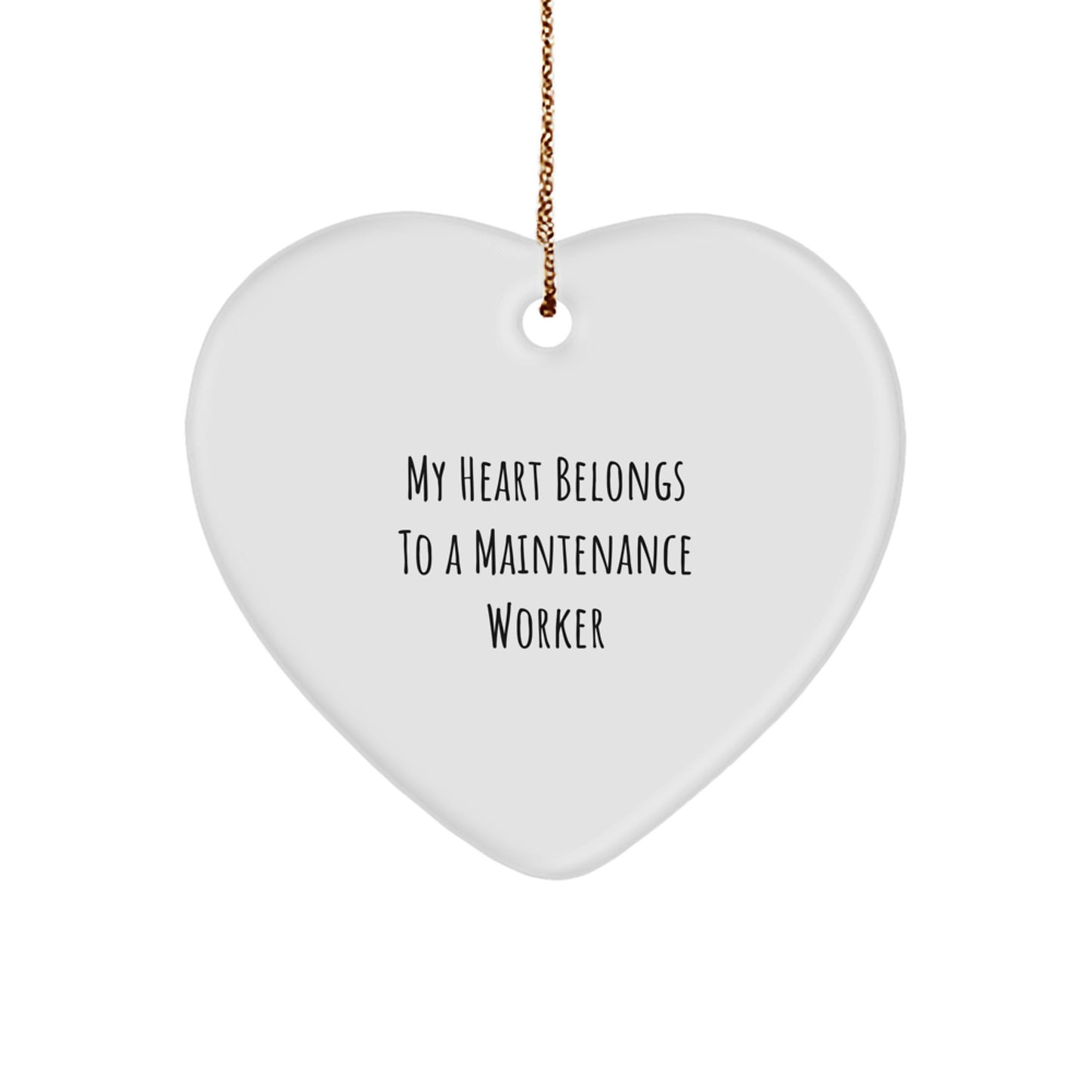 Funny Maintenance Worker Gifts from Men to Wife, Heart Ornament for Husband with Cute Quote, Christmas Unique Treasures - Image 1