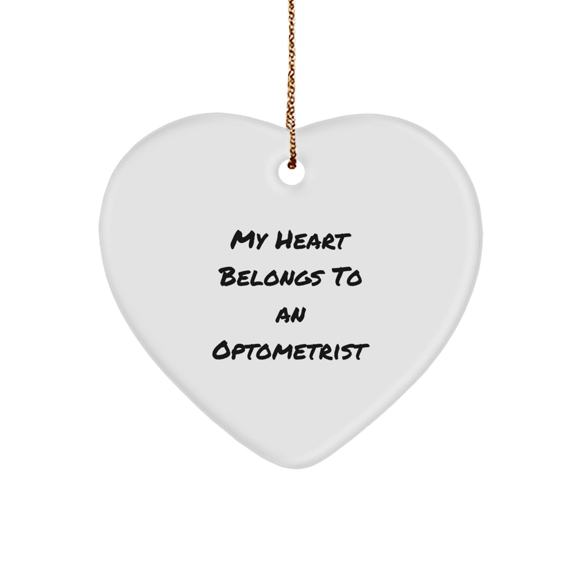 Funny Optometrist Heart Ornament Gifts from Friends - My Heart Belongs To An Optometrist, Christmas Unique Gifts for Women, Men, Family or Coworkers - Image 1