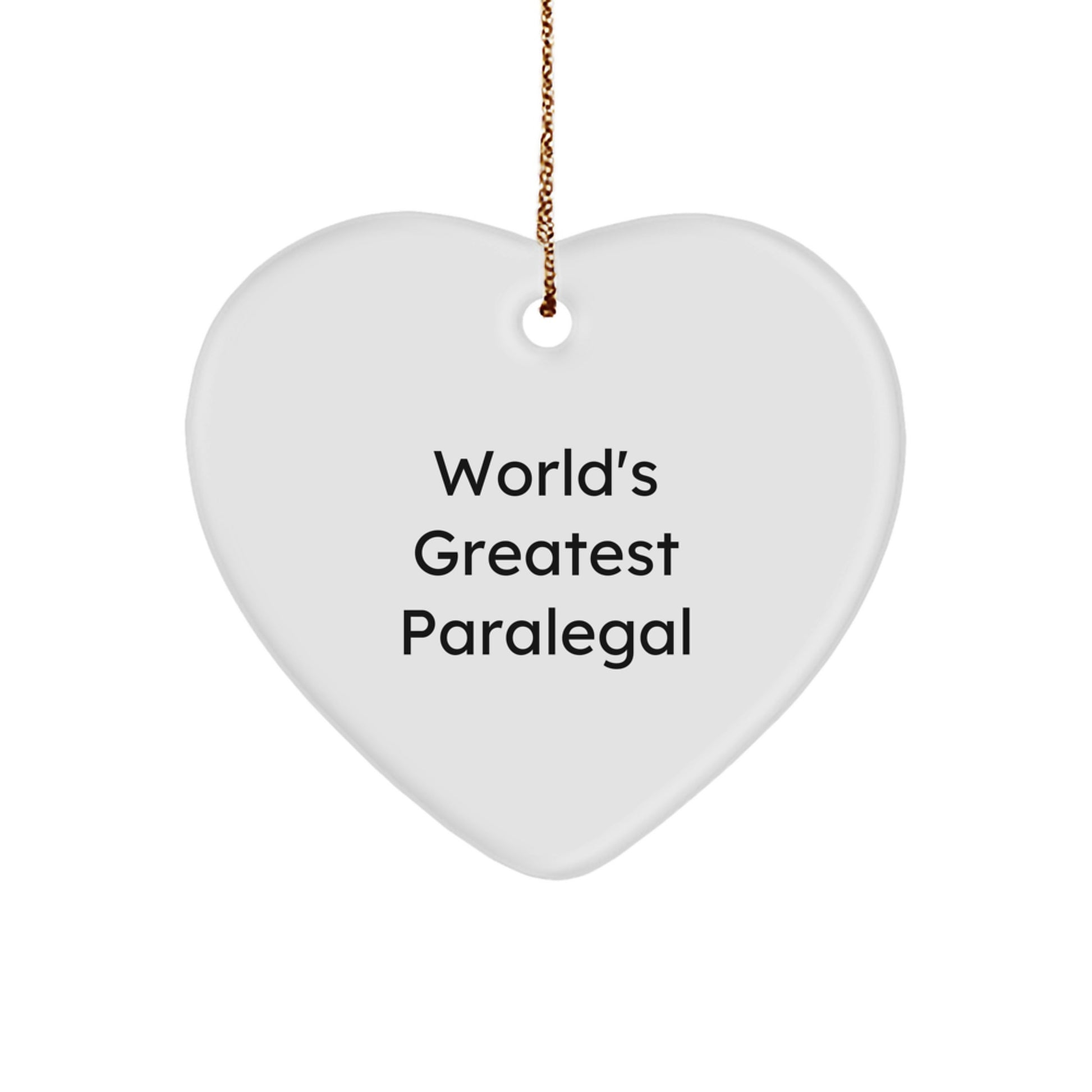 Funny World's Greatest Paralegal Heart Ornament Gifts from Friends for Paralegal Women at Christmas - Image 1
