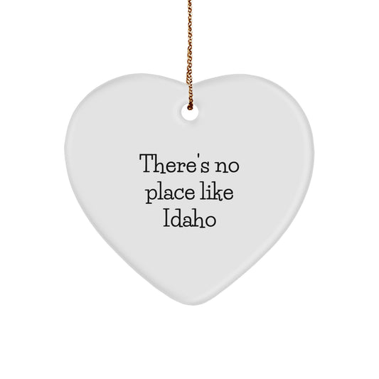 Idaho Christmas Unique Gifts from Friends, Funny Idaho Heart Ornament, There's No Place Like Idaho - Image 1
