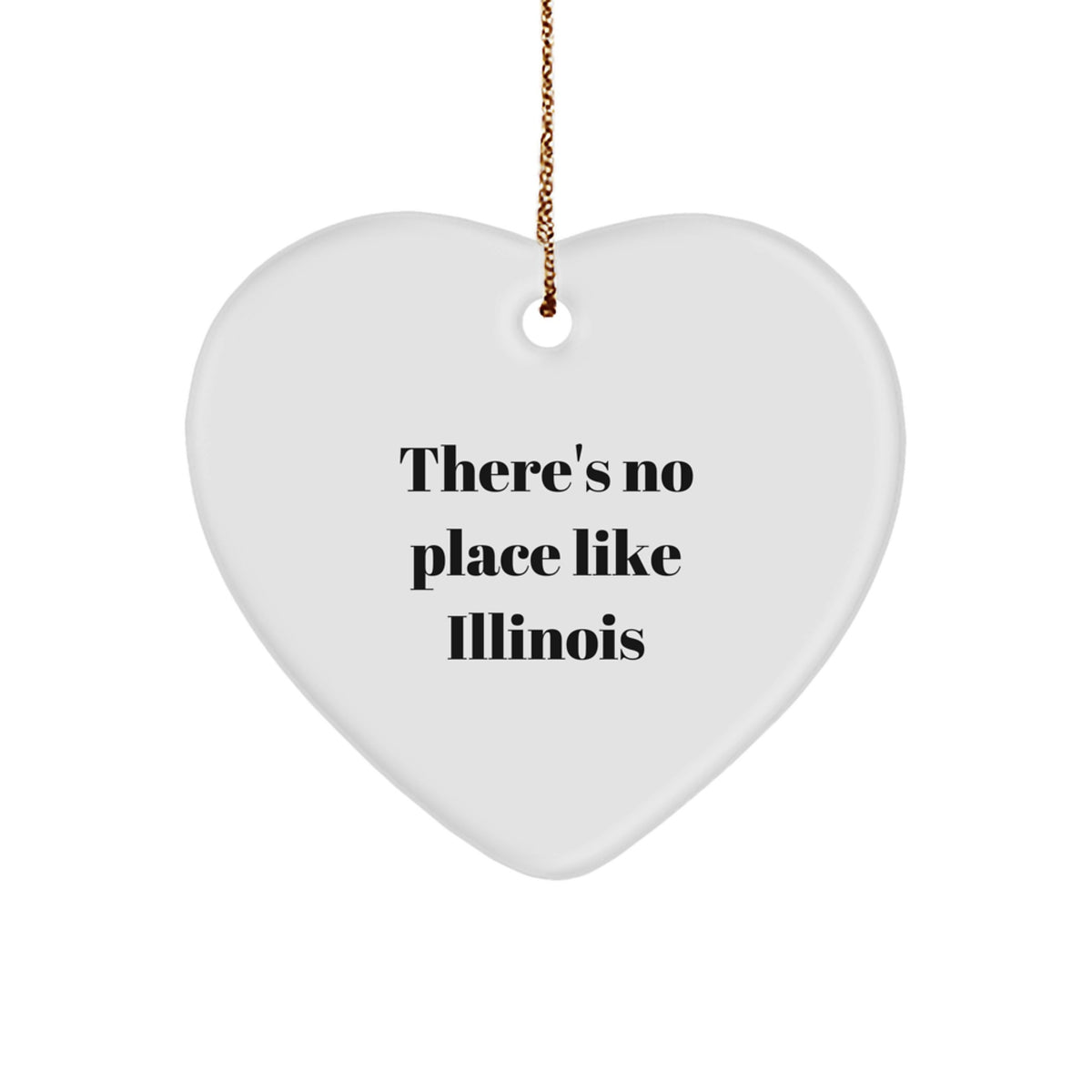 Playful Illinois Heart Ornament Christmas Unique Gift Novelty Friends - Image 1