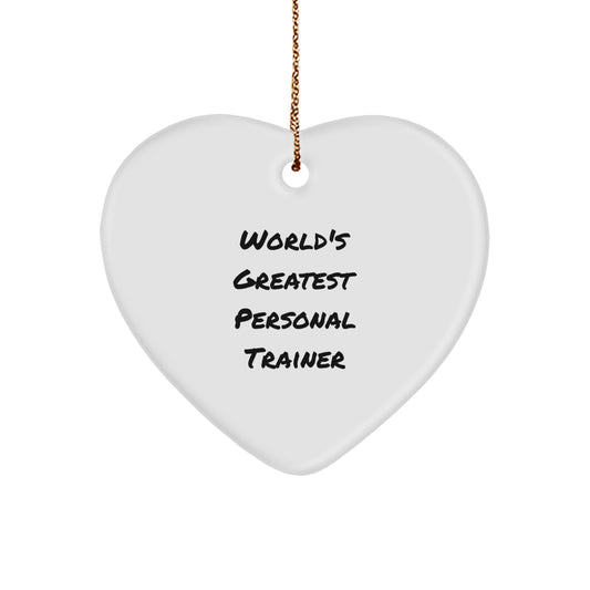Personal Trainer Keepsake Heart Christmas Ornament for Him Gift - Image 1