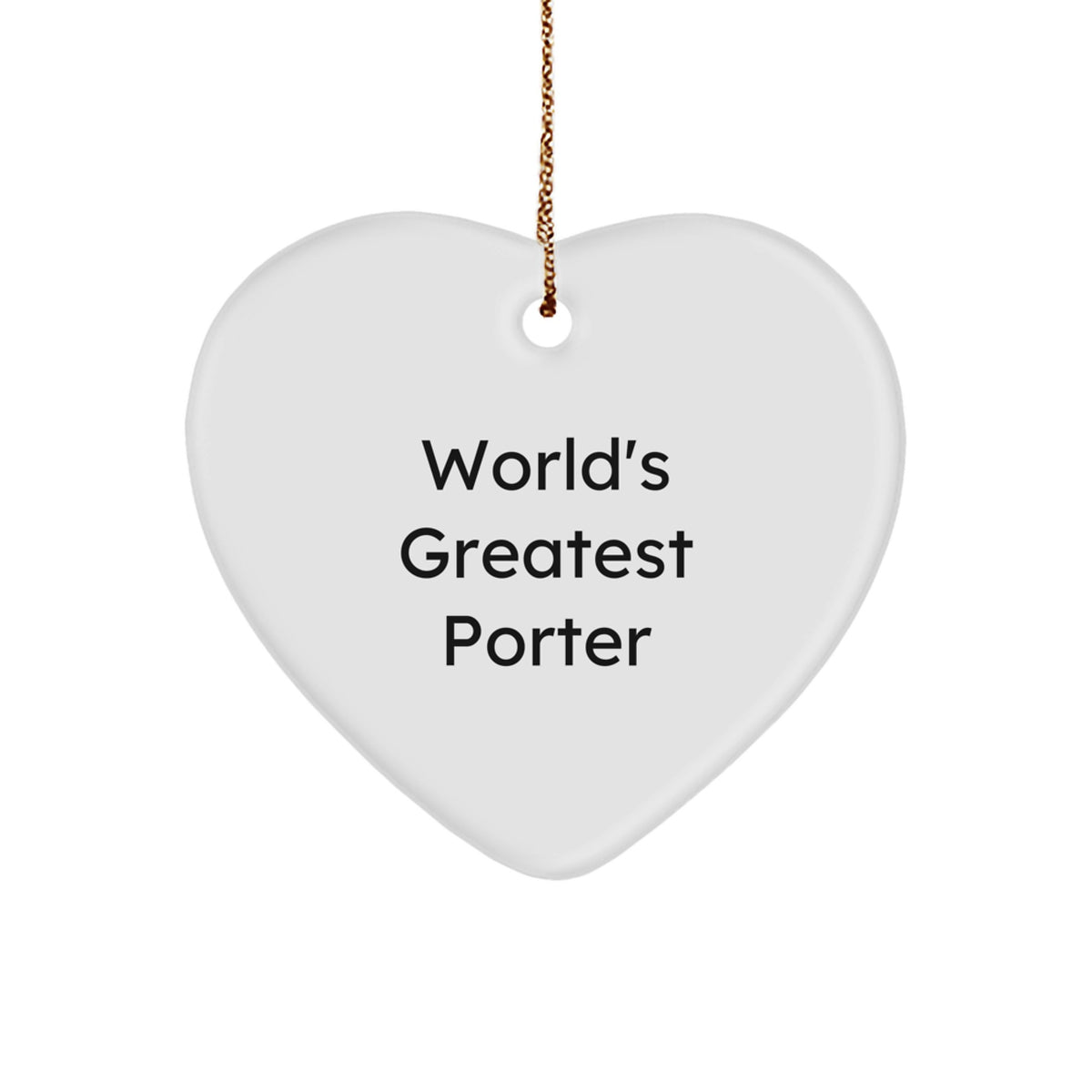 Porter Heart Ornament Keepsake Christmas Gift for Him - Image 1