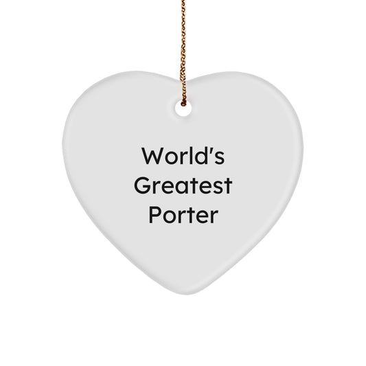 Porter Heart Ornament Keepsake Christmas Gift for Him - Image 1