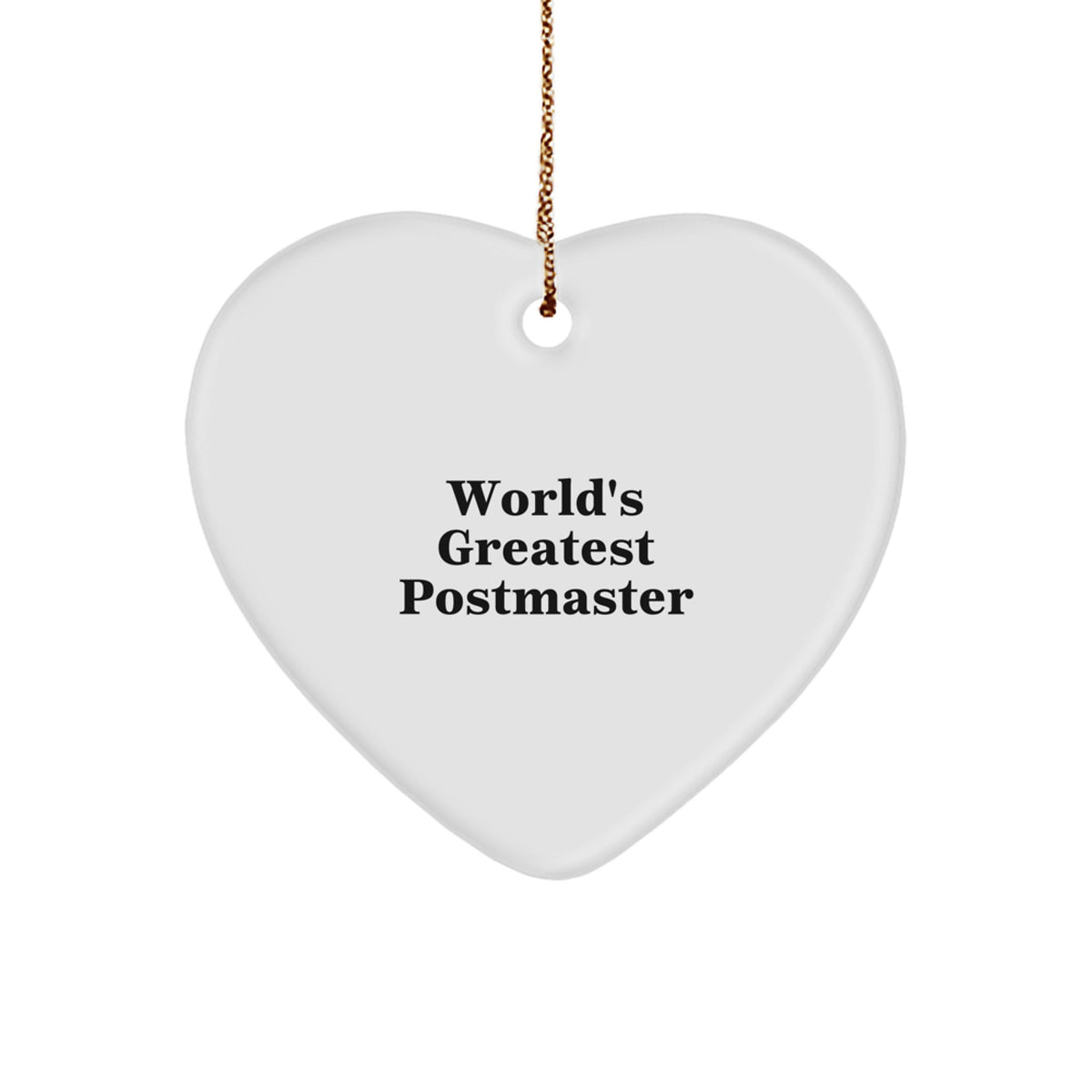 Christmas Gift Heart Ornament for Her – World's Greatest Postmaster - Image 1