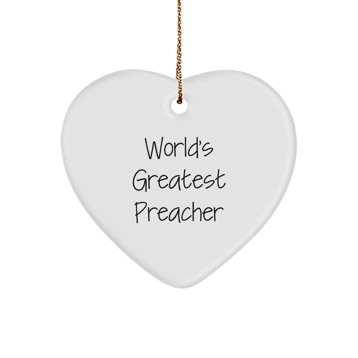 Funny Preacher Gifts - World's Greatest Preacher Heart Ornament, Handmade, Christmas Unique, Gifts from Men to Preacher, for Preacher's Office, Church Decor - Image 1