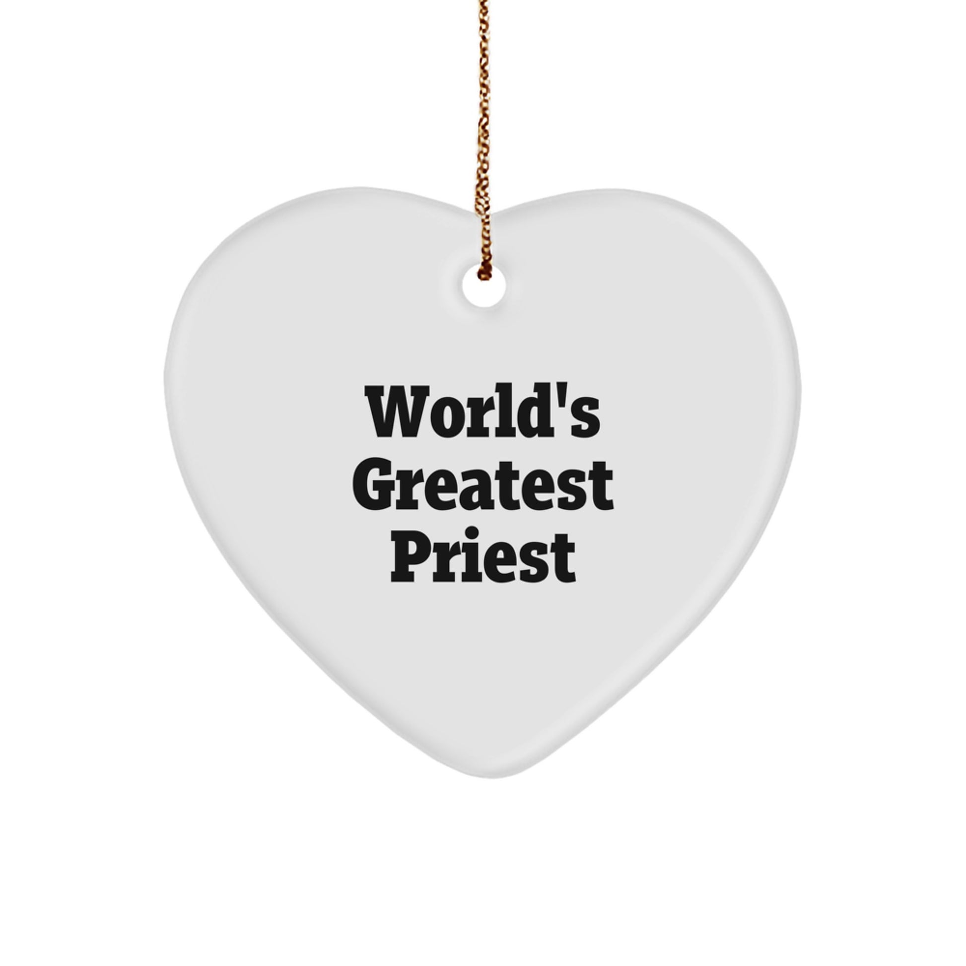 Funny World's Greatest Priest Gifts for Priest, Heart Ornament for Men by Gifts from Men, Christmas Unique Gifts for Priest - Image 1