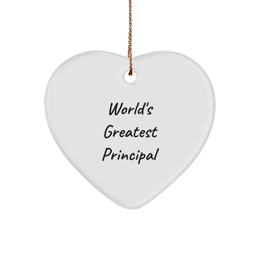 Funny World's Greatest Principal Gifts from Friends for Men Principal Heart Ornament Christmas Unique Decorations - Image 1