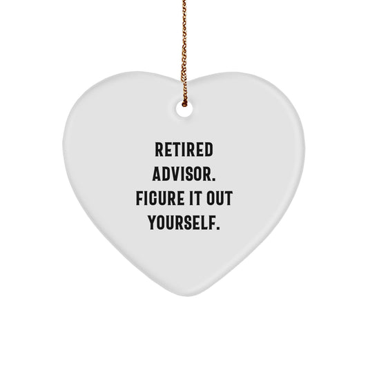 Family Treasure Retired Advisor Heart Ornament for Christmas Unique Gift - Image 1
