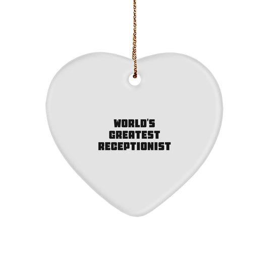 Christmas Gift for Her Receptionist Heart Ornament Present - Image 1