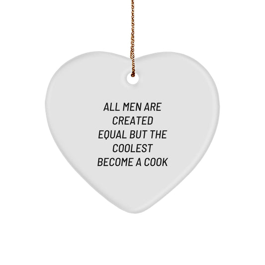 Funny Inspirational Cook Gifts from Men for Cooks Heart Ornament, Christmas Unique Ideas - Image 1