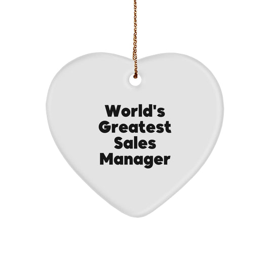 Funny Sales Manager Heart Ornament Gifts from Friends Christmas Unique Ornaments for Sales Managers World's Greatest Sales Manager - Image 1