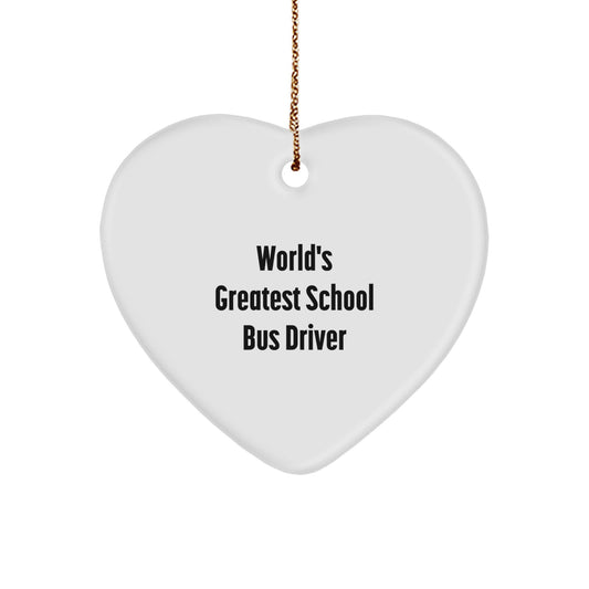 School Bus Driver Heart Ornament Idea for Coworkers Christmas Gift - Image 1