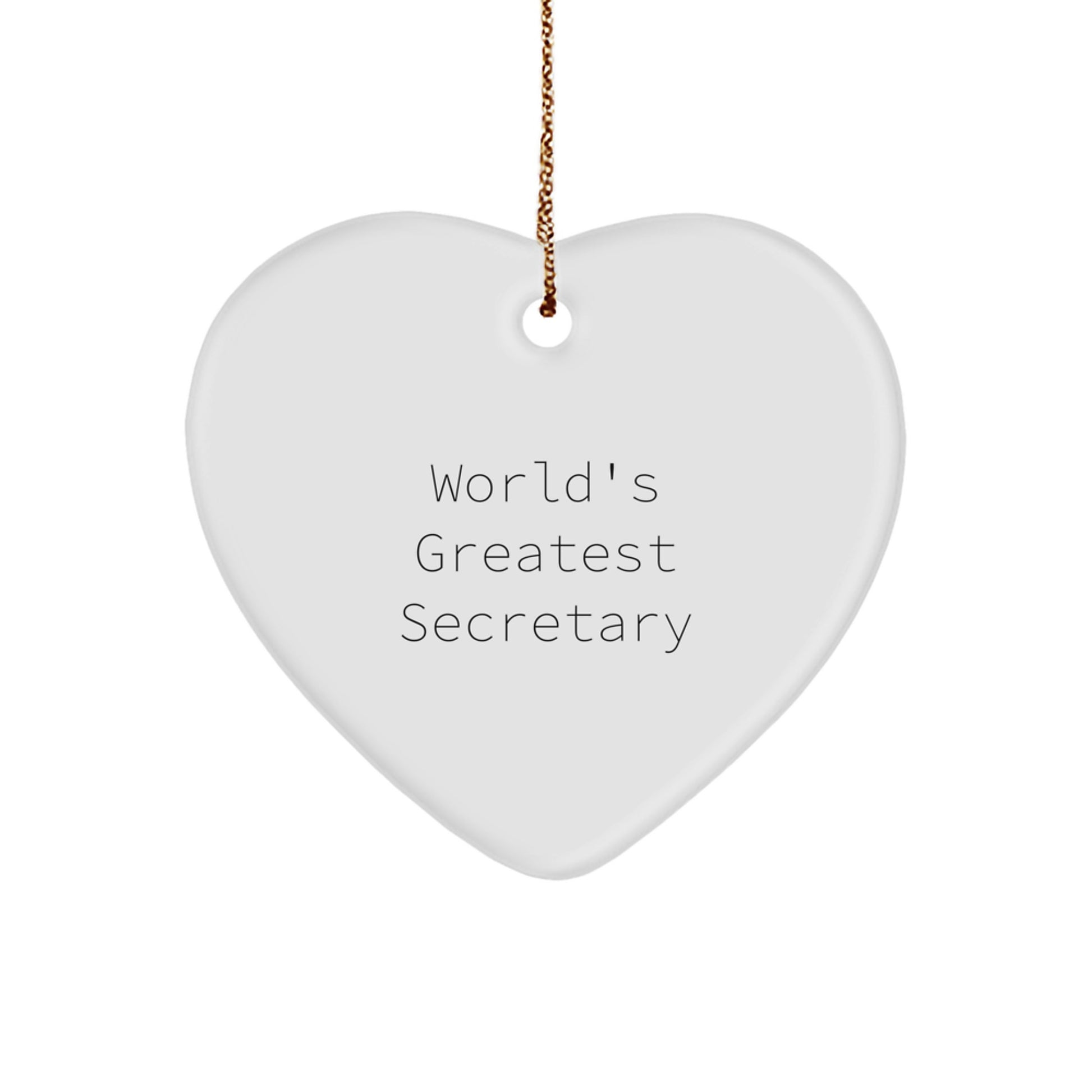 Funny Secretary Heart Ornament, Gifts from Family, Friends, or Coworkers, Perfect for Christmas, Great for Secretary's Desk - Image 1
