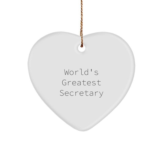 Funny Secretary Heart Ornament, Gifts from Family, Friends, or Coworkers, Perfect for Christmas, Great for Secretary's Desk - Image 1