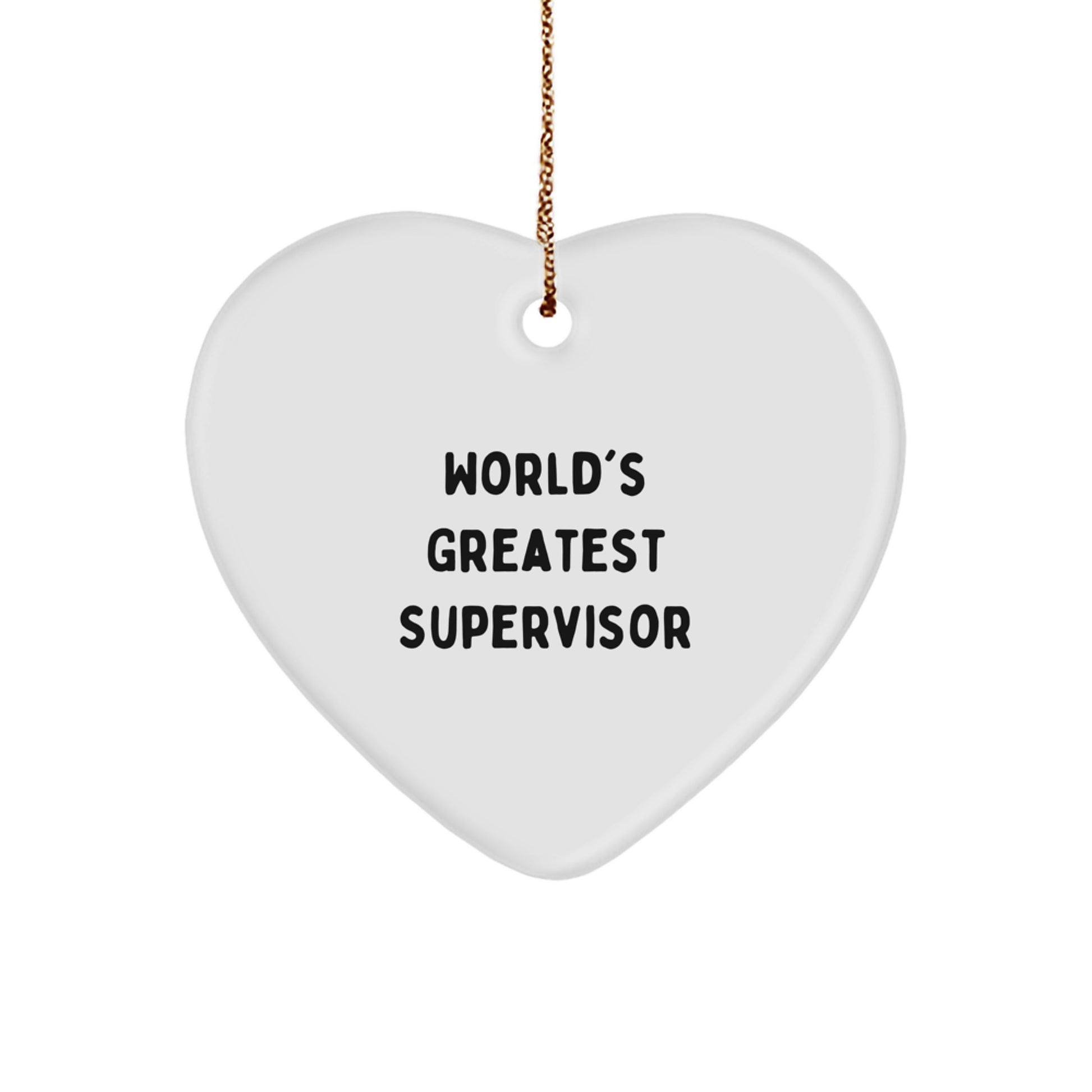 Funny Gifts for Supervisor, World's Greatest Supervisor Heart Ornament, Christmas Unique Gifts from Friends to Family - Image 1