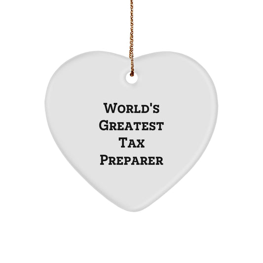 Tax Preparer Keepsake Heart Christmas Ornament for Him Bright Gift - Image 1