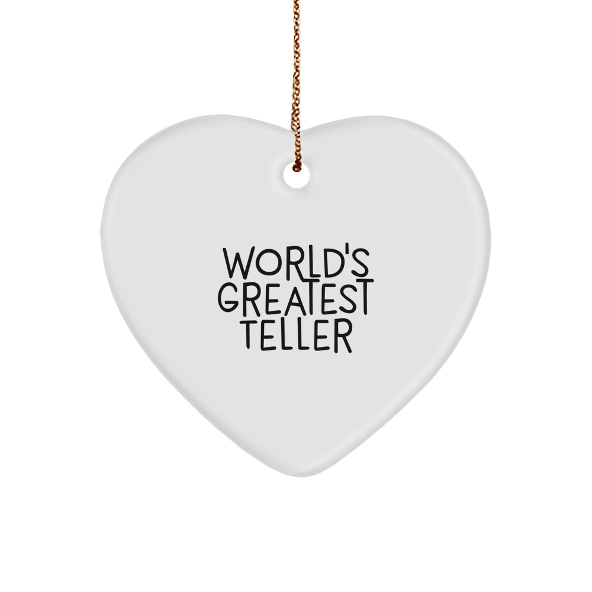 Funny Teller Gifts from Friends, World's Greatest Heart Ornament for Teller, Christmas Unique Gifts for Teller - Image 1