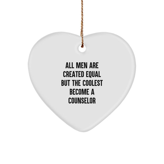 Funny Counselor Gifts for Men, Christmas Unique Gifts from Friends, Heart Ornament for Counselor - Image 1