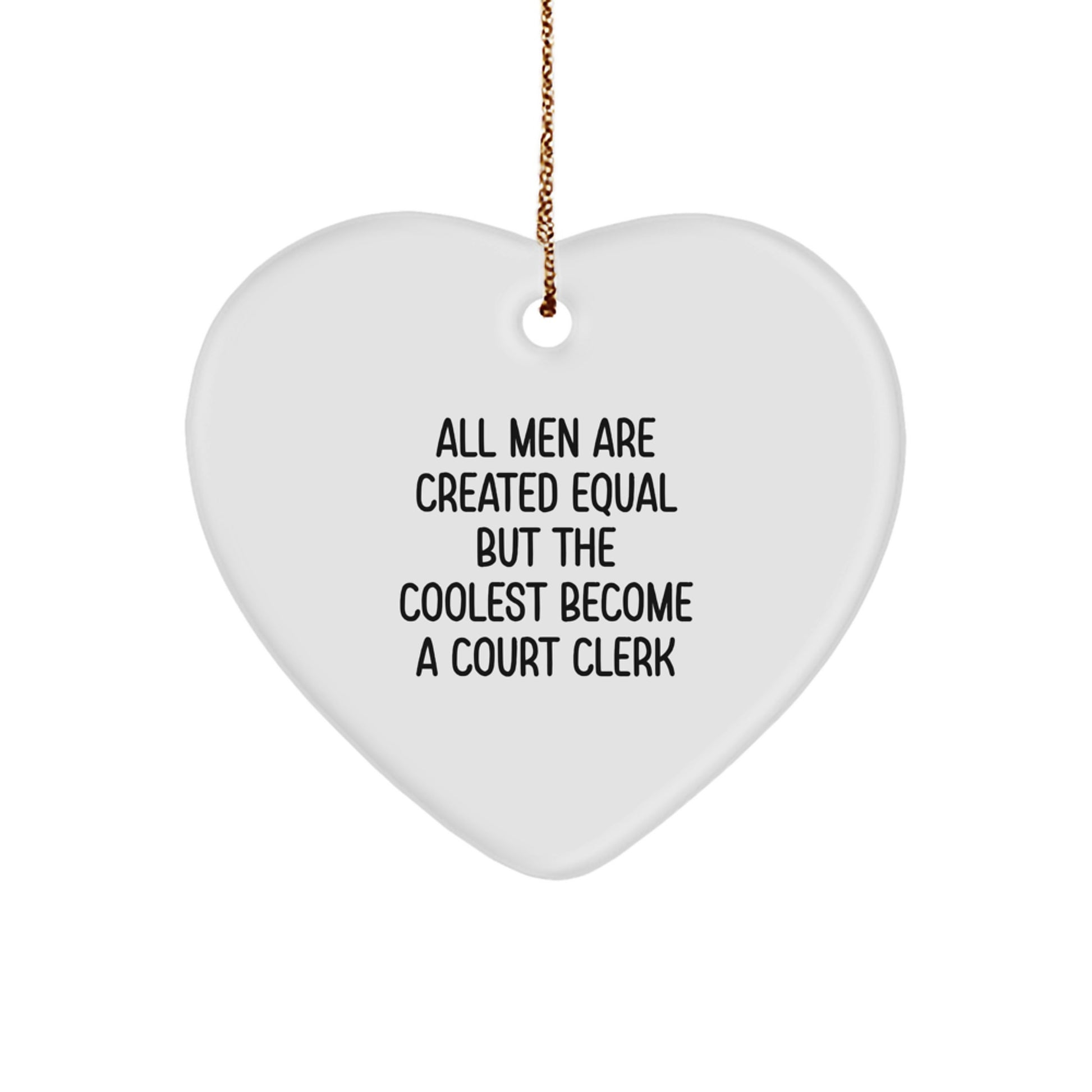 Funny Court Clerk Gifts, Heart Ornament for Court Clerks, Men, Women, Coworkers, Family, Christmas Unique Gifts from Friends - Image 1