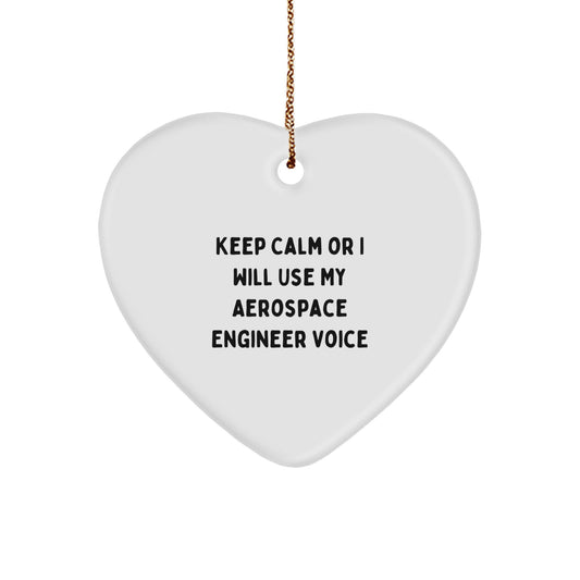 Christmas Gift for Her Aerospace Engineer Heart Ornament Present - Image 1