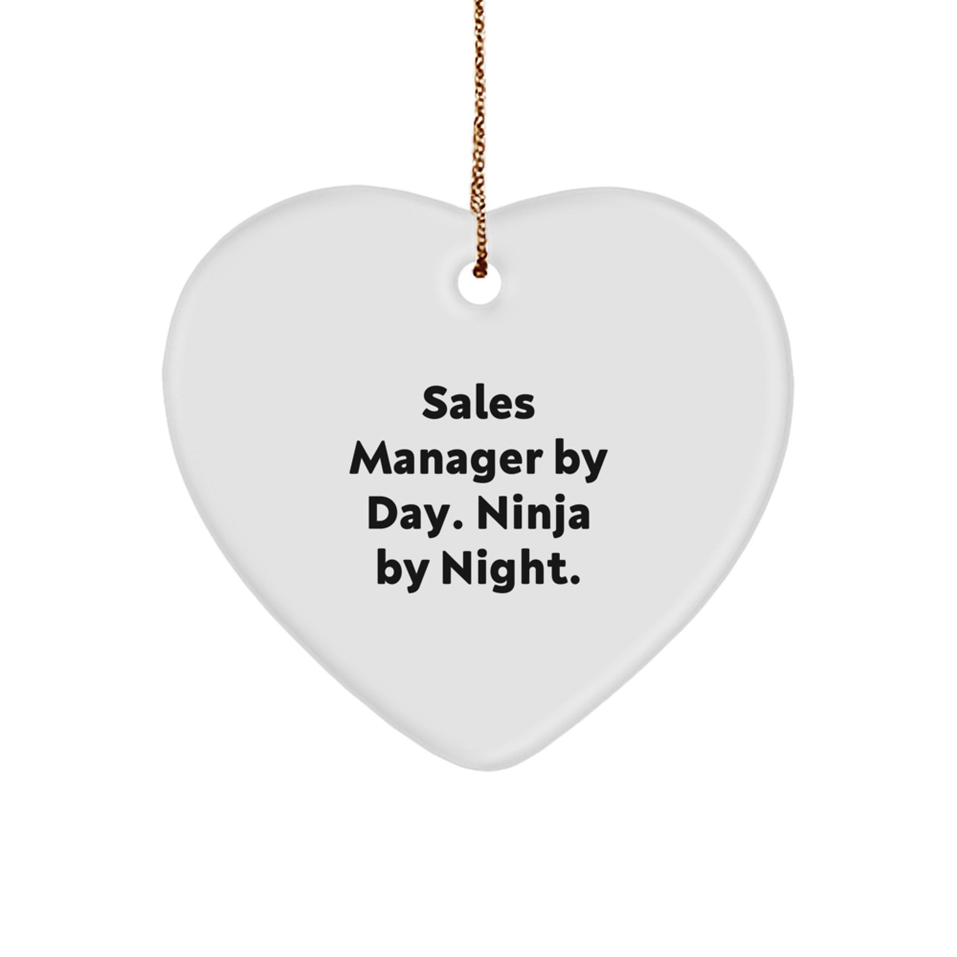 Funny Sales Manager Gifts for Him, Heart Ornament with Sublimation Finish, Gifts from Men to Sales Manager, Christmas Unique Gifts - Image 1