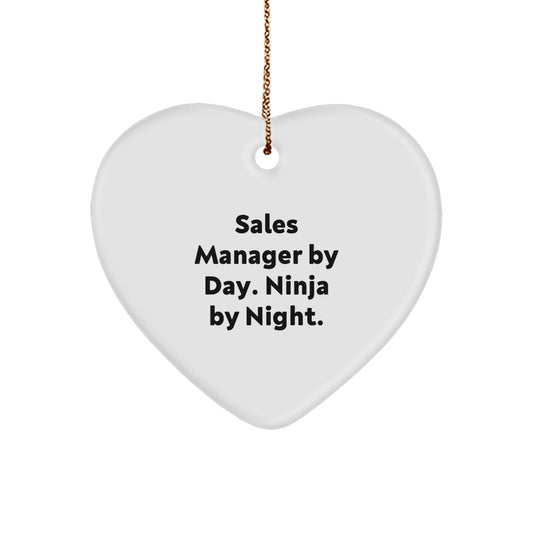 Funny Sales Manager Gifts for Him, Heart Ornament with Sublimation Finish, Gifts from Men to Sales Manager, Christmas Unique Gifts - Image 1