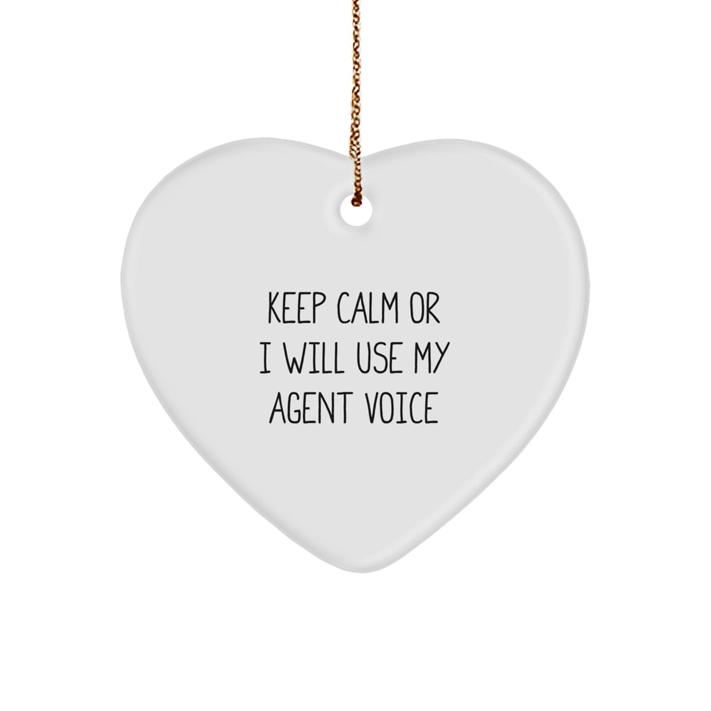 Funny Agent Heart Ornament for Agent Friends, Gifts from Family to Agent Coworkers - Image 1