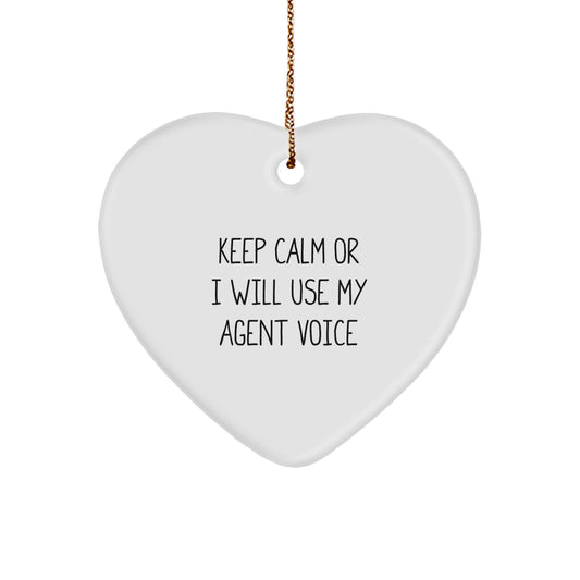 Funny Agent Heart Ornament for Agent Friends, Gifts from Family to Agent Coworkers - Image 1