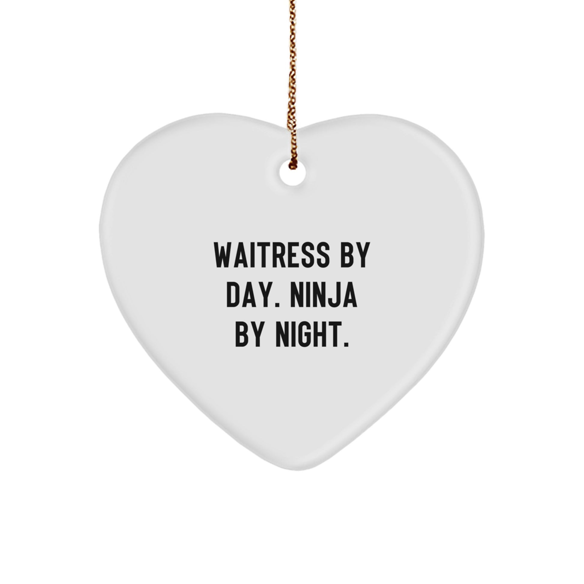 Funny Waitress Gifts from Men to Women, Heart Ornament for Christmas Unique Presents - Image 1