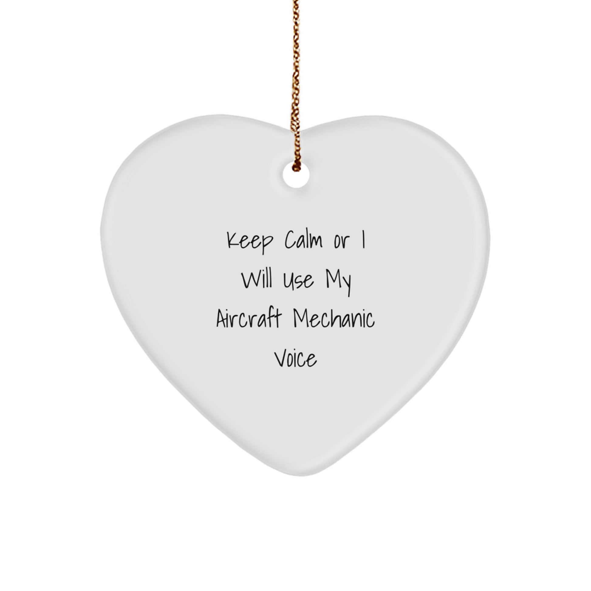 Funny Aircraft Mechanic Heart Ornament Gifts from Friends, Coworkers, Family, Men, Women, Inspirational Aviation Gifts for Christmas Unique Presents - Image 1