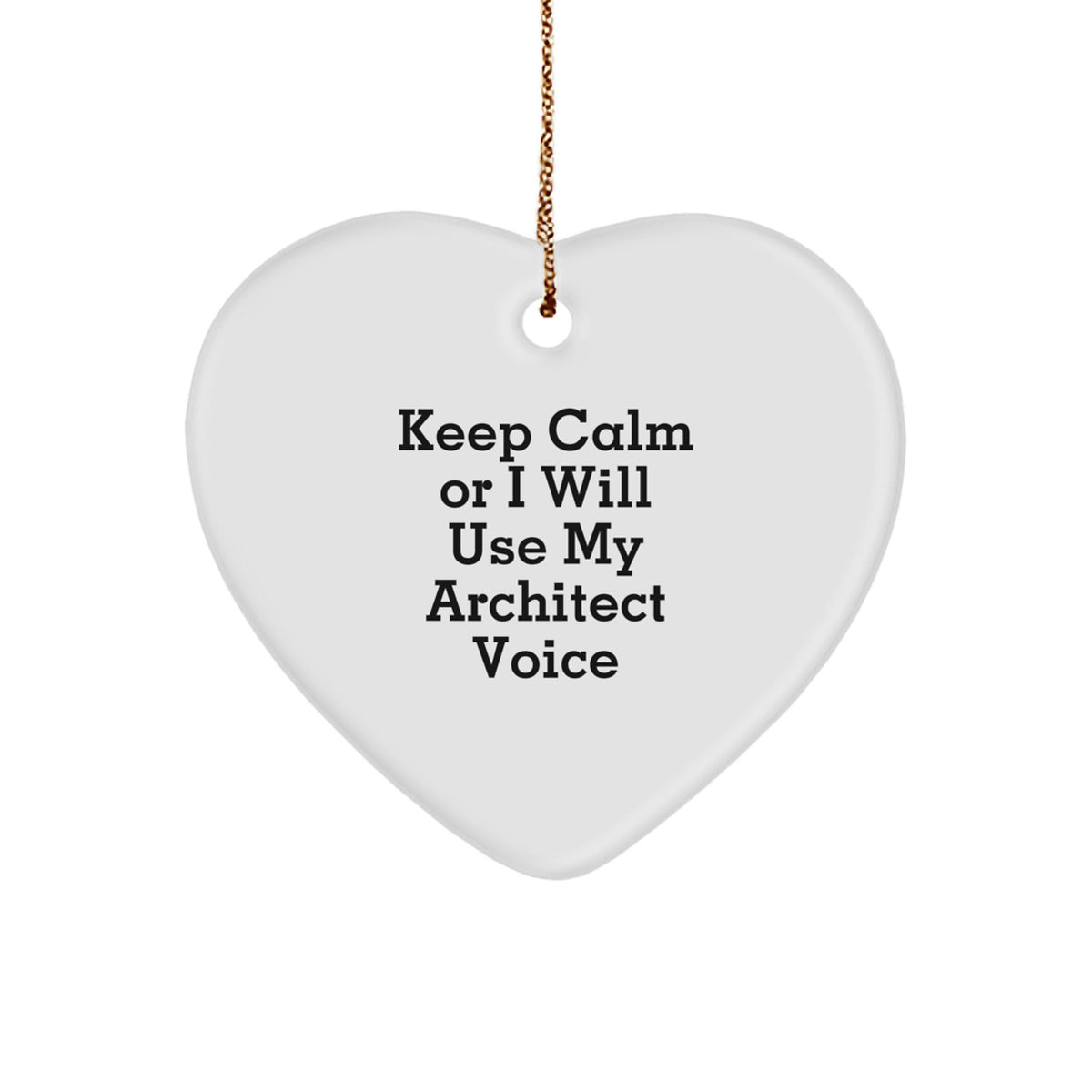 White Architect Heart Ornament for Coworkers Idea Christmas Gift - Image 1
