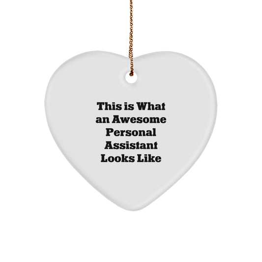 Funny Personal Assistant Gifts for Him, Christmas Unique Heart Ornament, Gifts from Family, Personal Assistant Heart Shaped Decoration - Image 1