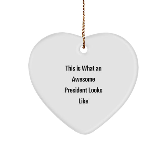 President Heart Christmas Ornament Joyful Gift for Happy Kids Favorite - Image 1