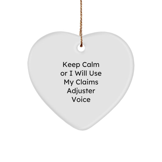 Funny Claims Adjuster Gifts for Men Christmas Unique Heart Ornament from Claims Adjuster - Image 1