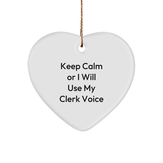 Funny Clerk Heart Ornament Gifts from Friends Coworkers Family for Christmas Unique Presents - Image 1