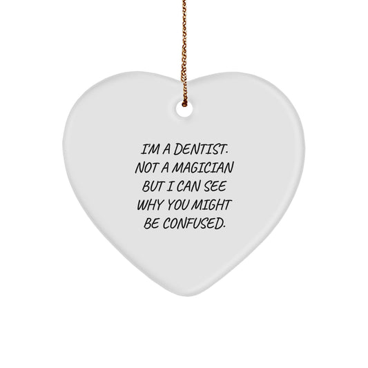Funny Dentist Christmas Unique Gifts from Men to Heart Ornament for Dentist Friends Coworkers Family - Image 1