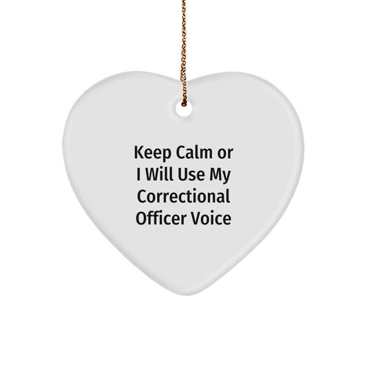 Correctional Officer Christmas Ornament Gift for Him - Keep Calm - Image 1