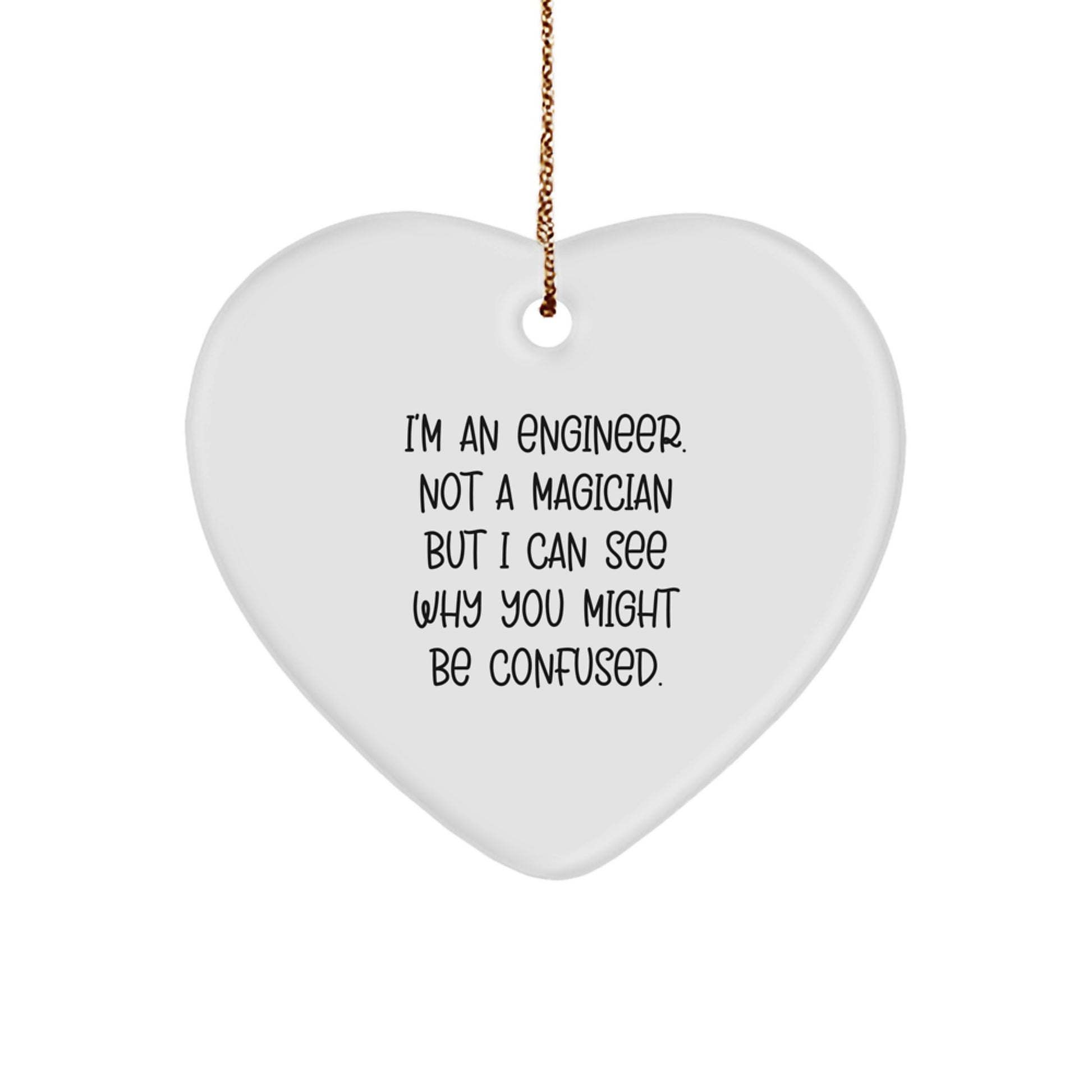 Funny Engineer Heart Ornament, Christmas Unique Gifts for Men, Women, Friends, Coworkers, Family - Engineer Heart Shaped Decoration - Image 1